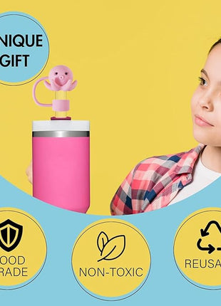 6P Straw Cover for Stanley Cup, Silicone Straw Topper for Stanley Cup 30&40oz with Tumblers, 10mm 0.4in Lid Accessories (Reusable)