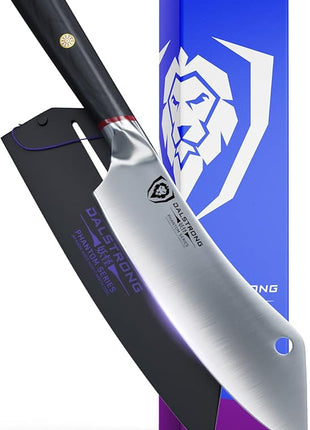 DALSTRONG Hybrid Cleaver & Chef Knife - 8 inch - Phantom Series - 'The Crixus' - Japanese High-Carbon AUS8 Steel Kitchen Knife - Pakkawood Handle - Cooking Knife - Meat Cleaver Knife - Sheath Included