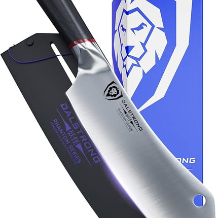 DALSTRONG Hybrid Cleaver & Chef Knife - 8 inch - Phantom Series - 'The Crixus' - Japanese High-Carbon AUS8 Steel Kitchen Knife - Pakkawood Handle - Cooking Knife - Meat Cleaver Knife - Sheath Included