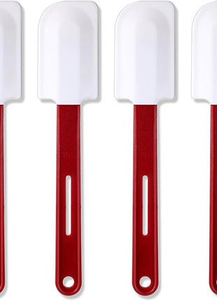Norme 4 Pcs High Temp Silicone Spatulas Heat Resistant Rubber Spatula Commercial Silicone Scraper with Handle for Kitchen Cook Baking Mixing Utensil, Dishwasher Safe (10 Inch)