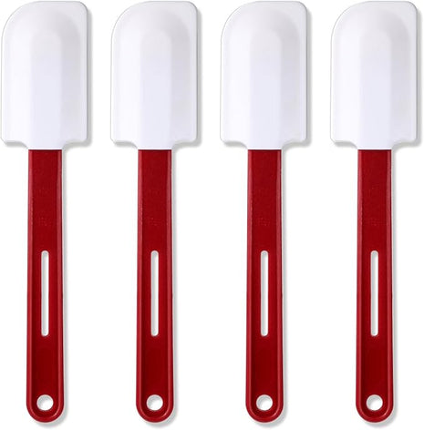 Norme 4 Pcs High Temp Silicone Spatulas Heat Resistant Rubber Spatula Commercial Silicone Scraper with Handle for Kitchen Cook Baking Mixing Utensil, Dishwasher Safe (10 Inch)