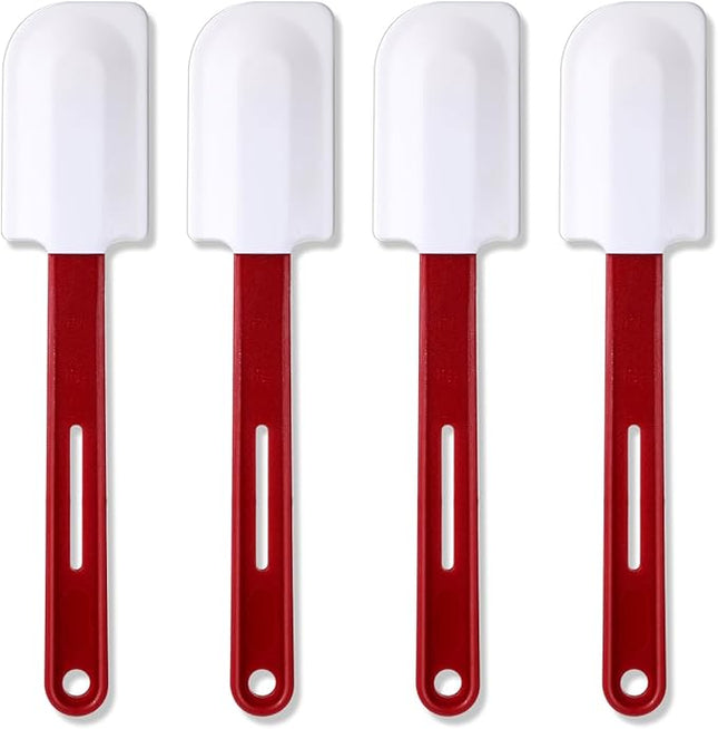 Norme 4 Pcs High Temp Silicone Spatulas Heat Resistant Rubber Spatula Commercial Silicone Scraper with Handle for Kitchen Cook Baking Mixing Utensil, Dishwasher Safe (10 Inch)