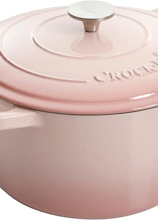 Crock-Pot Artisan Round Enameled Cast Iron Dutch Oven, 7-Quart, Blush Pink