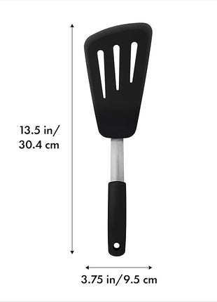 OXO Good Grips Small Silicone Flexible Turner Black & Good Grips Silicone Flexible Omelet Turner