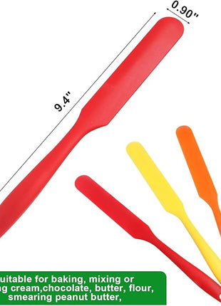 4 Pcs Silicone Jar Spatulas, Non-Stick Heat Resistant Cake Cream Spatulas Set, 9.8 inch Cake Cream Butter Spatulas(4 colors）