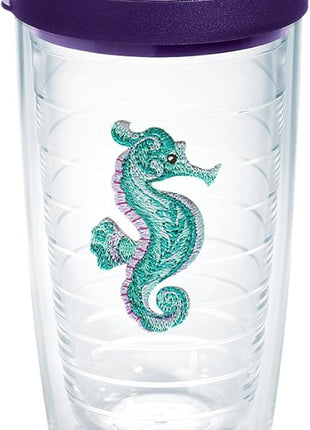 Tervis Purple Teal Seahorse, Clear, 16 oz
