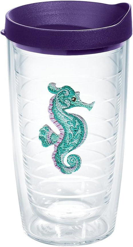 Tervis Purple Teal Seahorse, Clear, 16 oz