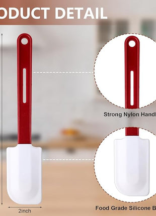 Norme 4 Pcs High Temp Silicone Spatulas Heat Resistant Rubber Spatula Commercial Silicone Scraper with Handle for Kitchen Cook Baking Mixing Utensil, Dishwasher Safe (10 Inch)