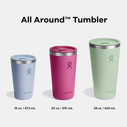 Hydro Flask All Around Tumbler Press-in Lid, Insulated Travel Mug, Stainless Steel Coffee Cup 28 Oz Tonal Trillium Pink