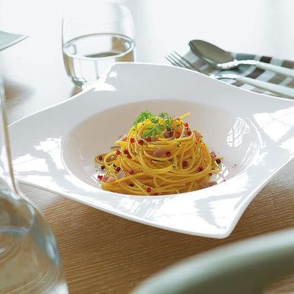 Villeroy & Boch New Wave Pasta Plate, Premium Porcelain Made in Germany, White, 11 x 11 x 2.25 in