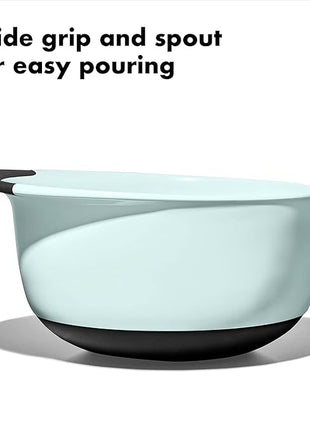 OXO Good Grips 3-Piece Plastic Mixing Bowl Set - Cadet Blue, Tower Gray, Jade, Small, Medium, Large