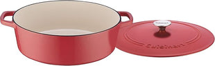 Cuisinart Chef's Classic Enameled Cast Iron Oval Covered Casserole (Peony Pink, 7- Quart)