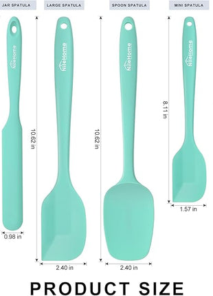 NileHome Silicone Spatula Set, 6 Pcs Food Grade Kitchen Utensils with Silicone Brush Heat Resistant Dishwasher Safe BPA-Free Rubber Spatula for Scraping, Baking, Cooking, Mixing, Turquoise