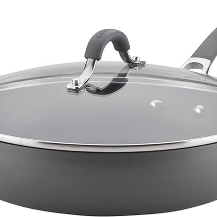 Circulon Radiance Deep Hard Anodized Nonstick Frying Pan /Skillet with Lid - 12 Inch, Gray