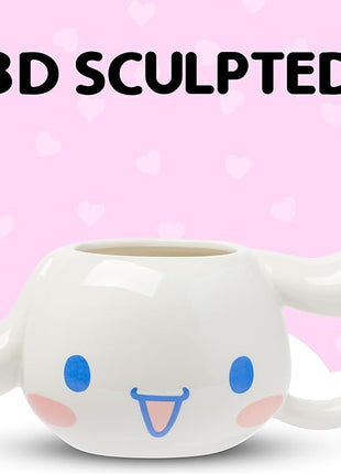 Silver Buffalo Sanrio Hello Kitty and Friends Cinnamoroll Ceramic 3D Sculpted Mug, 20 Ounces