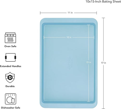KitchenAid 10x15in Nonstick Aluminized Steel Baking Sheet, Mineral Water