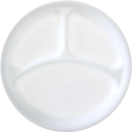 Corelle Livingware Winter Frost White 10.25" Divided Dinner Plate (Set of 8)