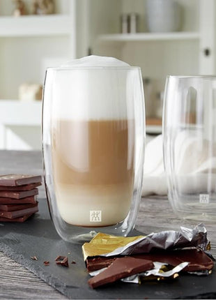ZWILLING Sorrent 39500-078 Sorrento Double Wall Glass Latte, 11.8 fl oz (350 ml), Set of 2 Pieces, Tumbler, Insulated, Cold Insulated, Iced Tea Cup, Double Layer, Microwave Safe