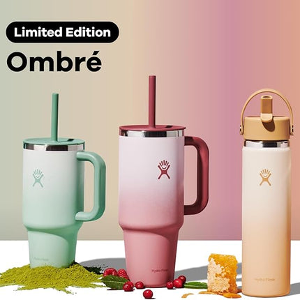 Hydro Flask 32 Oz Travel Tumbler with Handle, Lid and Straw - Insulated Stainless Steel in 32 Oz Matcha Ombre