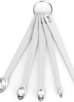 Mini Measuring Spoon Set, Heavy Duty Stainless Steel Measuring Spoons for Cooking Baking, Tablespoon Teaspoon for Dry or Liquid Ingredients, Fits in Spice Jar, 1/64 1/32 1/16 1/8 1/4 tsp
