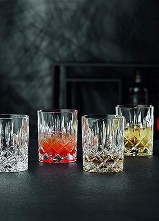 Nachtmann Noblesse Collection Whiskey Glass, Set of 4 Crystal Clear Glasses, 4-Inch Tumbler for Scotch, Cocktail, Liquor, or Bourbon, 10-Ounce, dishwasher safe