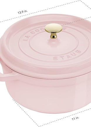 Staub Cast Iron Round Cocotte 7-quart-Peony Pink
