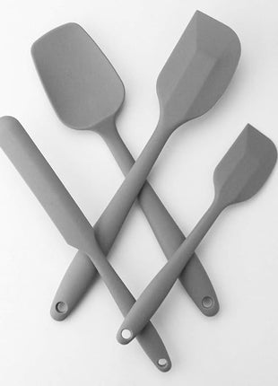 4 Piece Silicone Spatula Set, Flexible Heat Resistant Non-scratch Baking Cooking Rubber Spatulas with Stainless Steel Core, Gray