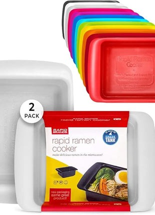 Rapid Ramen Cooker | Microwavable Cookware for Instant Ramen | BPA Free and Dishwasher Safe | Perfect for Dorm, Small Kitchen or Office | Gray, 2 Pack