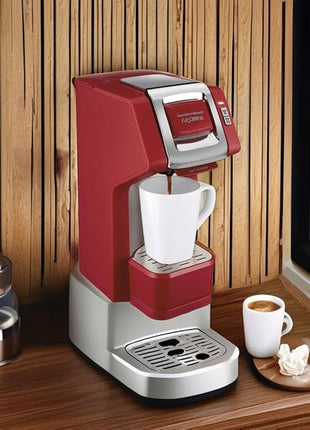 Hamilton Beach 49945 FlexBrew Single-Serve Coffee Maker Compatible with Pod Packs and Grounds, 1 Cup, Red