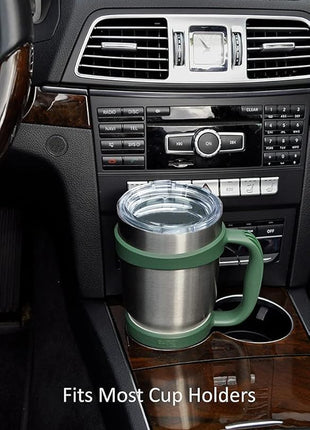 F-32 Handle - 19 COLORS - 30oz Size - Compatible with 30 oz YETI and 30 oz. OZARK TRAIL Tumbler Travel Mug - BPA FREE (30OZ, HUNTER GREEN, 1 Count (Pack of 1))