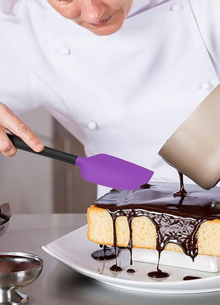 Coukre Silicone Spatula Set of 5,High Temperature Resistant, Food Grade Silicone, Dishwasher Safe, for Baking, Cooking (Purple Black)