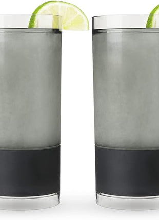 HOST Highball Cocktail Freeze Tumbler, Frozen Cocktail Glass, Double Walled Insulated Iced Coffee Tumbler, BPA Free Drink Cooler, 10 oz., Black