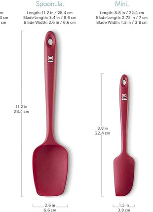 DI ORO Silicone Spatula Set - Rubber Kitchen Spatulas for Baking, Cooking, & Mixing - 600°F Heat-Resistant & BPA Free Silicone Scraper Spatulas for Nonstick Cookware - Dishwasher Safe (4pc, Red)