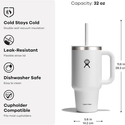 Hydro Flask 32 Oz Travel Tumbler with Handle, Lid and Straw - Insulated Stainless Steel in 32 Oz Honey Ombre