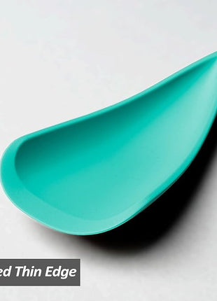 Silicone Spatula Spoon, Great for Both Cooking and Serving Durable BPA-Free Matte Black Silicone, Seamless Design, Safe for Nonstick Cooking Surfaces, 2-Pcs, Teal