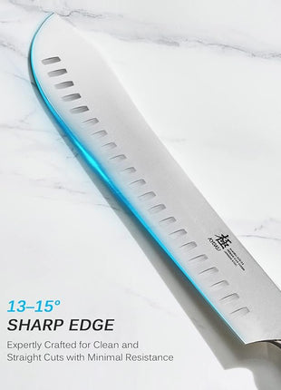 KYOKU 10" Bullnose Butcher Knife, Samurai Series Butcher Knife for Meat Cutting Chopping with Pakkawood Handle, Japanese High Carbon Steel Kitchen Knife for Professional Chef & Cook with Sheath & Case