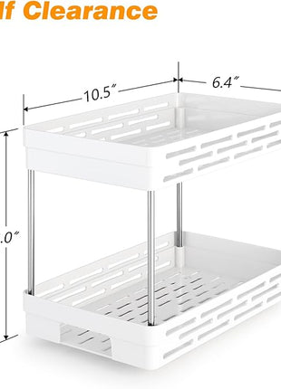 Pull Out Spice Rack Organizer for Cabinet, 2 Pack Widen Slide Out Spice Racks Organizer, Spice Cabinet Organizers, Cabinet Size Need:12'' Highx11'' Deepx6.75'' Wide,Hold 15 Spice Jar Each Tier-2Tier