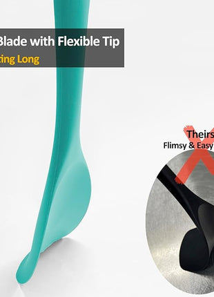 Upgrade Silicone Spatula Spoon Set,VOVOLY Heat Resistant Rubber Spoonula, Seamless Non-Stick Flexible Scrapers for Baking Mixing Tool,3 Pack, Teal