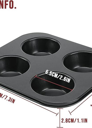 Air Fryer Muffin Pan, Nonstick Cupcake Baking Pan for Counter Top Oven Small Oven, Black, 2 Pack