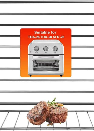 Air Fryer Rack for Cuisinart TOA-28 AFR-25 Air Fryer Convection Toaster Oven, 11.2''*10'' Air Fryer Stainless Steel Wire Rack Basket Tray Accessories Parts, Dishwasher Safes