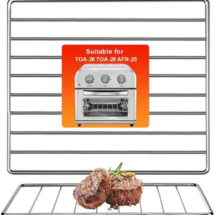 Air Fryer Rack for Cuisinart TOA-28 AFR-25 Air Fryer Convection Toaster Oven, 11.2''*10'' Air Fryer Stainless Steel Wire Rack Basket Tray Accessories Parts, Dishwasher Safes