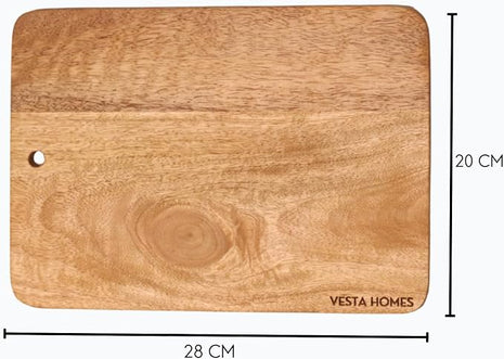 Vesta Homes Wooden Cutting/Chopping/Serving Board, Platter for Vegetables, Cheese and Charcuterie | Mango Wood | 11 * 8 Inches | Handcrafted in India