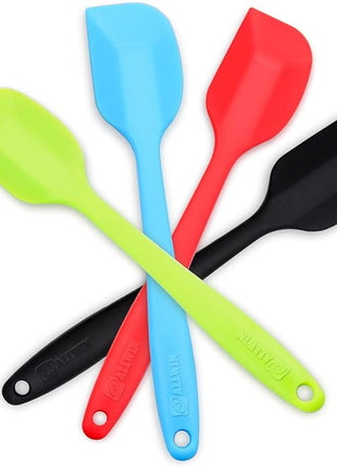 4-Piece Silicone Spatula, Heat-Resistant Non-stick Rubber Spatulas with Stainless Steel Core