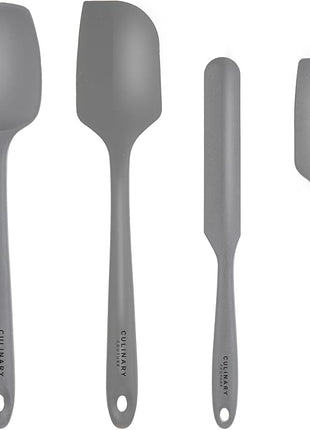 4-Piece Grey Baking Spatula Set - Holiday Baking Essentials, Rubber Spatulas Silicone Heat Resistant, BPA-Free - Spatula Set for Nonstick Cookware - Silicone Baking Utensils