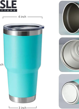 HASLE OUTFITTERS 30oz Stainless Steel Tumbler, Double Wall Vacuum Insulated Travel Mug Tumbler, Durable Insulated Coffee Mug, Gift Box Set (Light Green, 1)