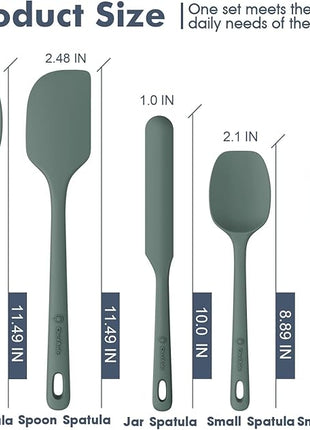 5 Pieces Silicone Spatula Set, Food Grade Rubber Spatula, Upgrade Strong Handle with Ergonomic Grip, Heat Resistant Up to 600°F for Nonstick Cookware, Cooking Dried Thyme