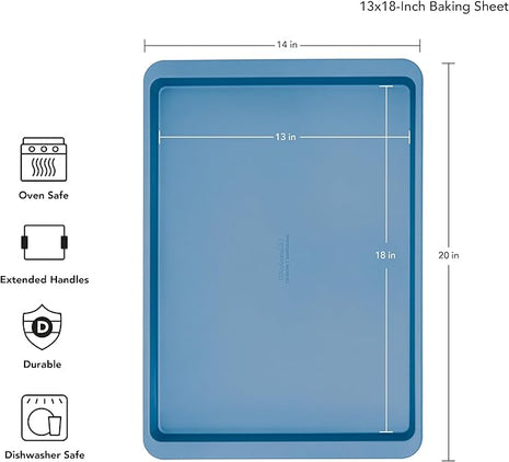 KitchenAid 13x18in Nonstick Aluminized Steel Baking Sheet, Blue Velvet