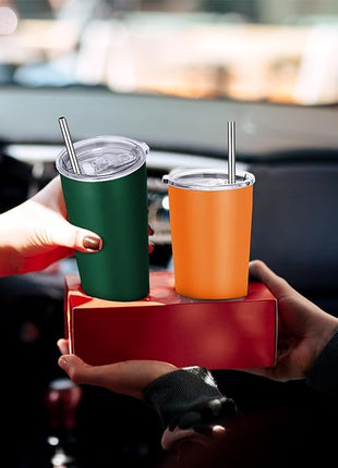 VEGOND 20oz Tumbler Stainless Steel Tumbler with Lid And Straw Vacuum Insulated Double Wall Travel Coffee Mug(orange package 6)