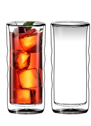 Sun's Tea(tm 20oz Wave Strong Double Wall Thermo Glasses for Beer/Tea/Coffee, Set of 2