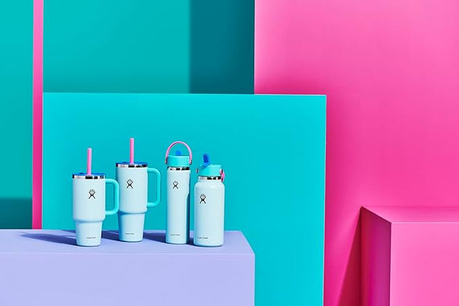 Hydro Flask 32 Oz Travel Tumbler with Handle, Lid and Straw - Insulated Stainless Steel in 32 Oz Polar Plunge